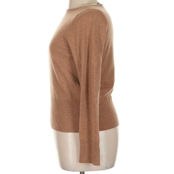 Vintage Valerie Stevens 100% Cashmere Camel Tan Made in Hong Kong Crew Sweater - Picture 4 of 6